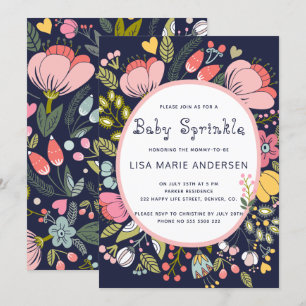 Invitación Pradera de flores silvestres multicolores, baby sp