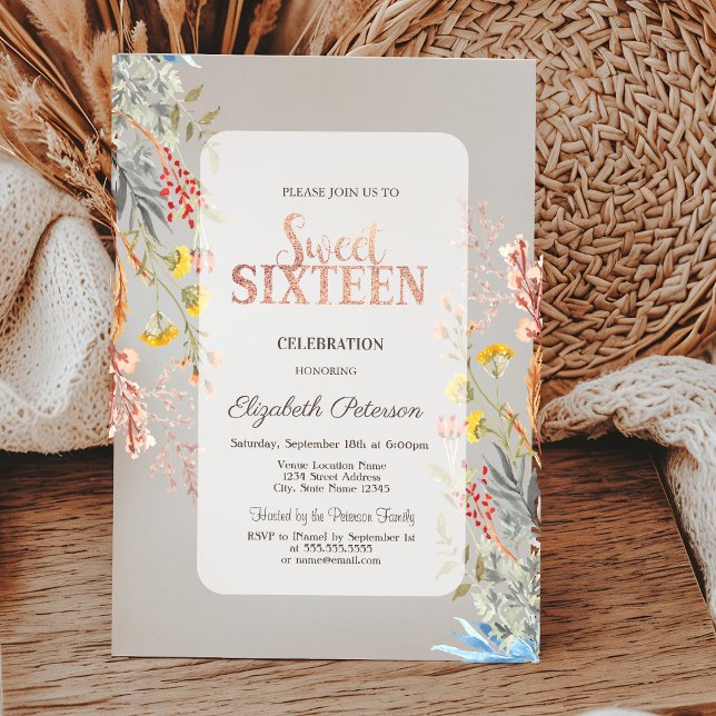 Invitación Pradera de flores silvestres secas de primavera Du (Subido por el creador)