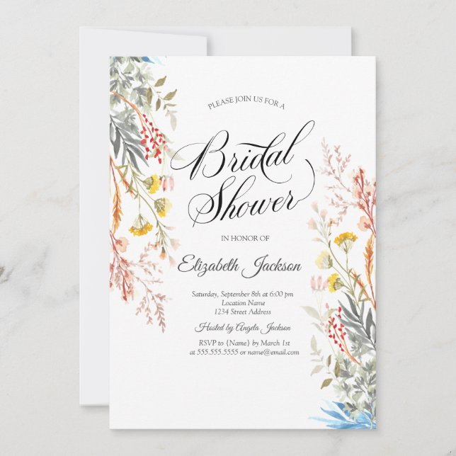 Invitación Pradera de Flores Silvestres Secas de Primavera pa (Anverso)