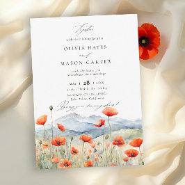 Invitación Praderas de Montaña Amapolas de Verano Boda Románt