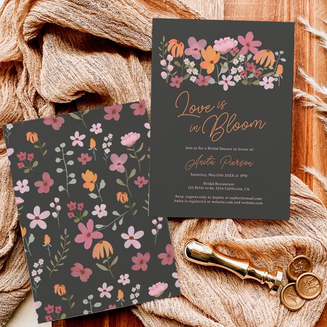 Invitación Prado de boho lindo pequeña ducha de novia con flo (Subido por el creador)