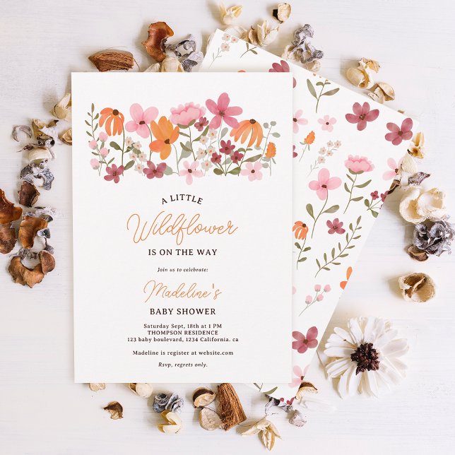 Invitación Prado de boho lindo pequeño bebé de flores silvest (Subido por el creador)