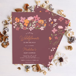 Invitación Prado de boho lindo pequeño bebé de flores silvest