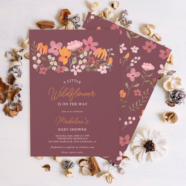 Invitación Prado de boho lindo pequeño bebé de flores silvest (Subido por el creador)