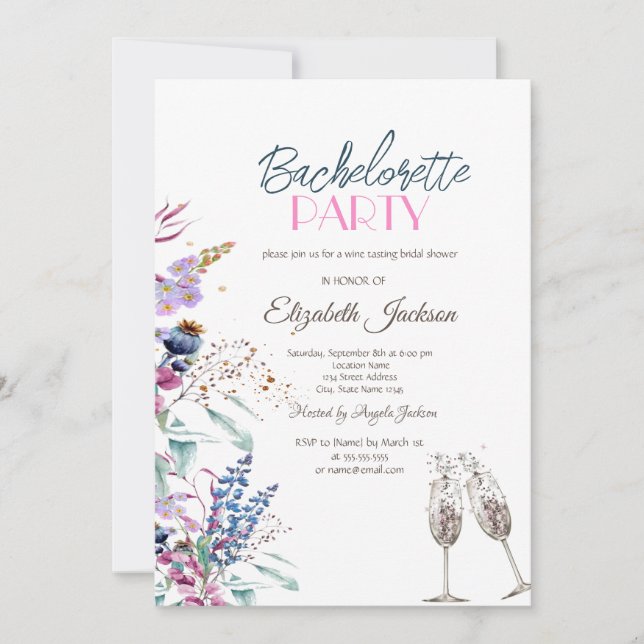 Invitación Prado de flores silvestres (Anverso)