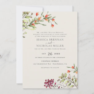 Invitación Prado de flores silvestres elegante boda botánica