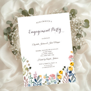 Invitación Prado de flores silvestres en acuarela colorida
