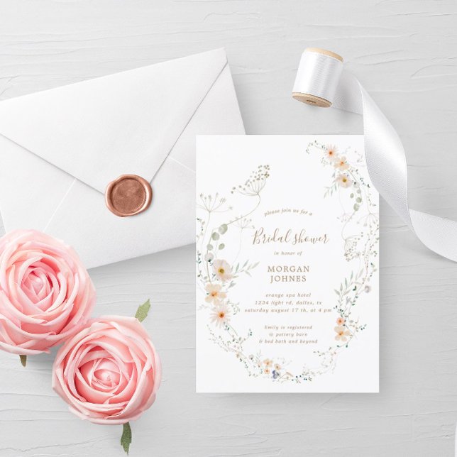 Invitación prado de flores silvestres floral Bridal Shower In (Subido por el creador)