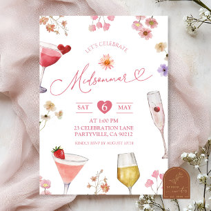 Invitación Prado de flores silvestres verano Suecia fiesta de
