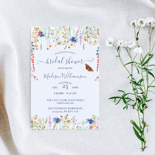 Invitación Prado de flores silvestres y ducha de novia de mar