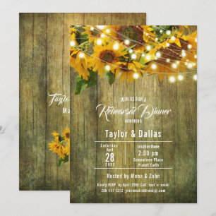 Invitación Prado de Girasoles   Diseño Floral Rústico