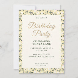 Invitación Prado Susurrante - Borde Floral Amarillo Mantequil