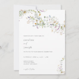 Invitación Prairie Wildflower Wedting Rustic