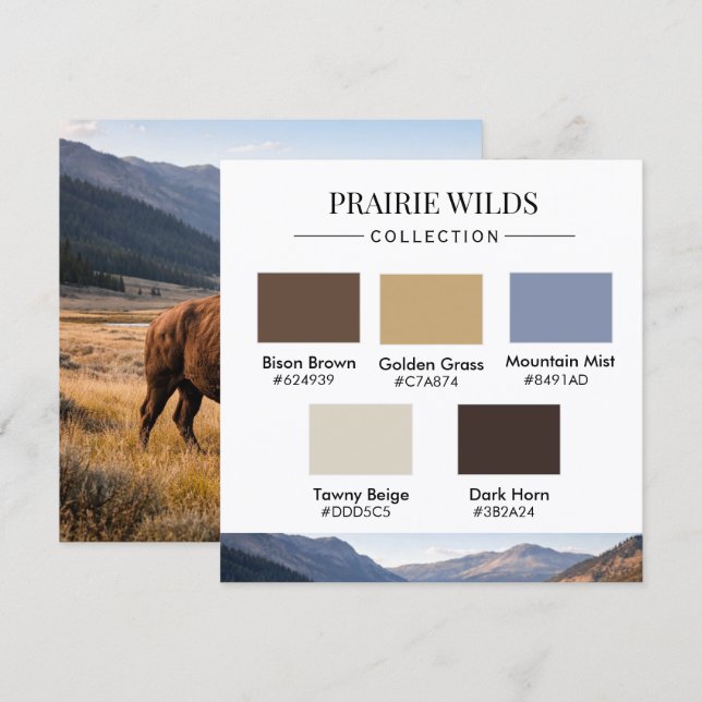 Invitación Prairie Wilds Color Palette Card (Anverso / Reverso)