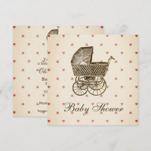 INVITACIÓN PRAM DE BEBÉ DE VENTAJA  BABY SHOWER