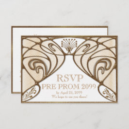 Invitación PRE BAILE DE FIN DE CURSO RSVP, gran Gatsby, oro