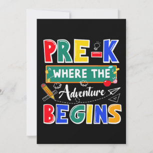 Invitación Pre-K Donde La Aventura Comienza Una Escuela Graci
