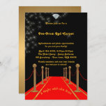 Invitación pre-Prom, Pre-Prom, Alfombra Roja, 15ª,<br><div class="desc">Invitación pre-Prom,  Pre-Prom,  Alfombra Roja, 15th, 16th, 17th, 18th, Quinceanera,  Sweet-dieciséis, estilo Gatsby,  negro,  oro, Elegant, RSVP incluido de nuevo</div>