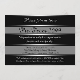 Invitación pre-Prom,Pre Prom, Quinceanera,Negro