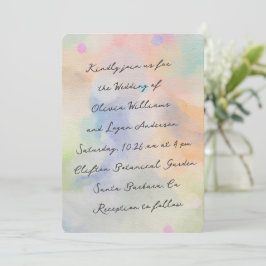 Invitación Preciosa Boda con Escritura Moderna en Acuarela Ab