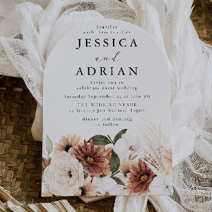 Invitación Preciosa Boda de Arco Floral Boho Moderno