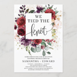 Invitación Preciosa boda de flores rosadas con rubor borgoña