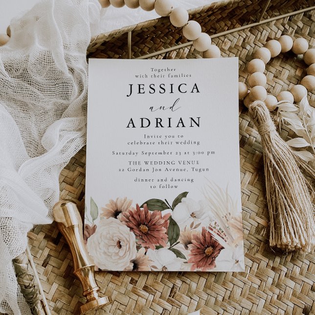 Invitación Preciosa Boda Moderna Boho (Subido por el creador)