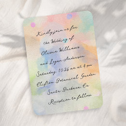 Invitación Preciosa Boda Moderna con Escritura Abstracta Acua