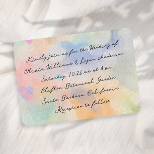 Invitación Preciosa Boda Moderna con Letra Abstracta Acuarela