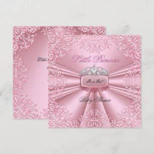 Invitación Preciosa corona de princesa rosa para baby shower 