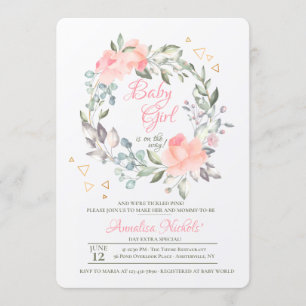 Invitación preciosa de Baby Shower del chica de la