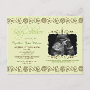 Invitación preciosa de Baby Shower del Sonogram