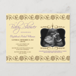 Invitación preciosa de Baby Shower del Sonogram