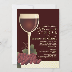 Invitación preciosa del vino y de la cena del