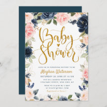 preciosa ducha de bebé con flores y marina