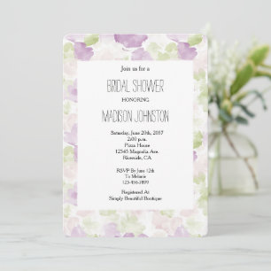 Invitación Preciosa Ducha de Novia Lavanda Púrpura Verde