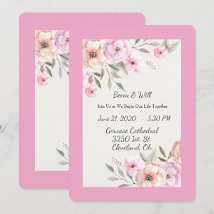 Invitación Preciosas Pétalos Pastel