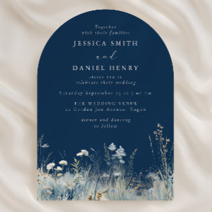 Invitación Precioso Arco de Boda de Pradera de Flor Silvestre