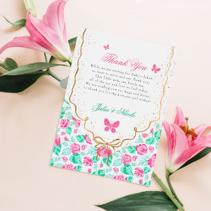 Invitación Precioso arcoiris dorado floral Rosa Rosa tierno b