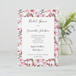 Invitación Precioso Chorro de Flor de Cerezo Rosa Floral Desp
