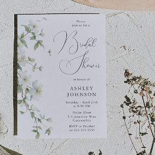 Invitación Precioso Jardín Botánico Flores Blancas Despedida