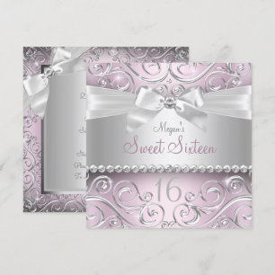 Invitación Precioso lazo de diamante y diseño de remolino bri