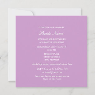 Invitación Precioso tulipán morado flor fiesta de desposorios