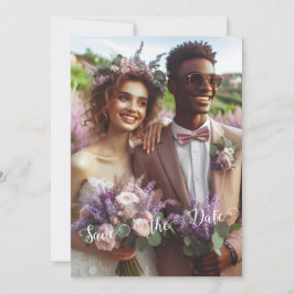 Invitación Precioso viñedo de Lilac | Foto Guardar la fecha