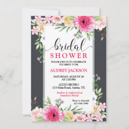 Invitación Precioso y Brillante Chorro Nupcial Floral