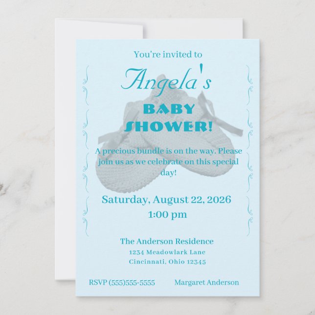 Invitación Precious Bundle Boy Baby Shower Invitation (Anverso)