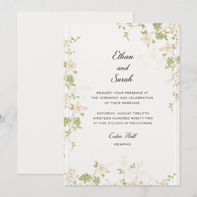 Invitación Precious Flowers   (Anverso / Reverso)