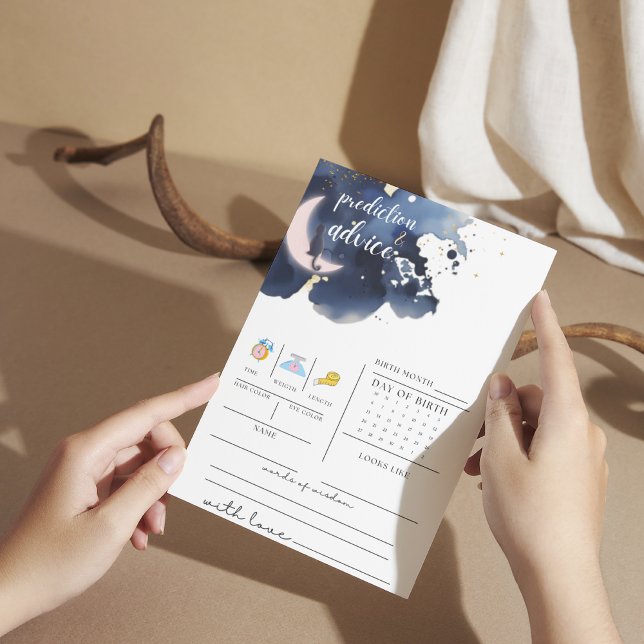 Invitación Predicción de la ducha azul marino y juego de cons (Subido por el creador)