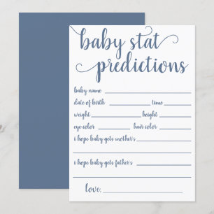 Invitación Predicción simple de pizarra   Dusty Blue Keepsake