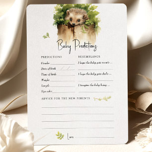 Invitación Predicciones Baby Shower Game Advice Hedgehog